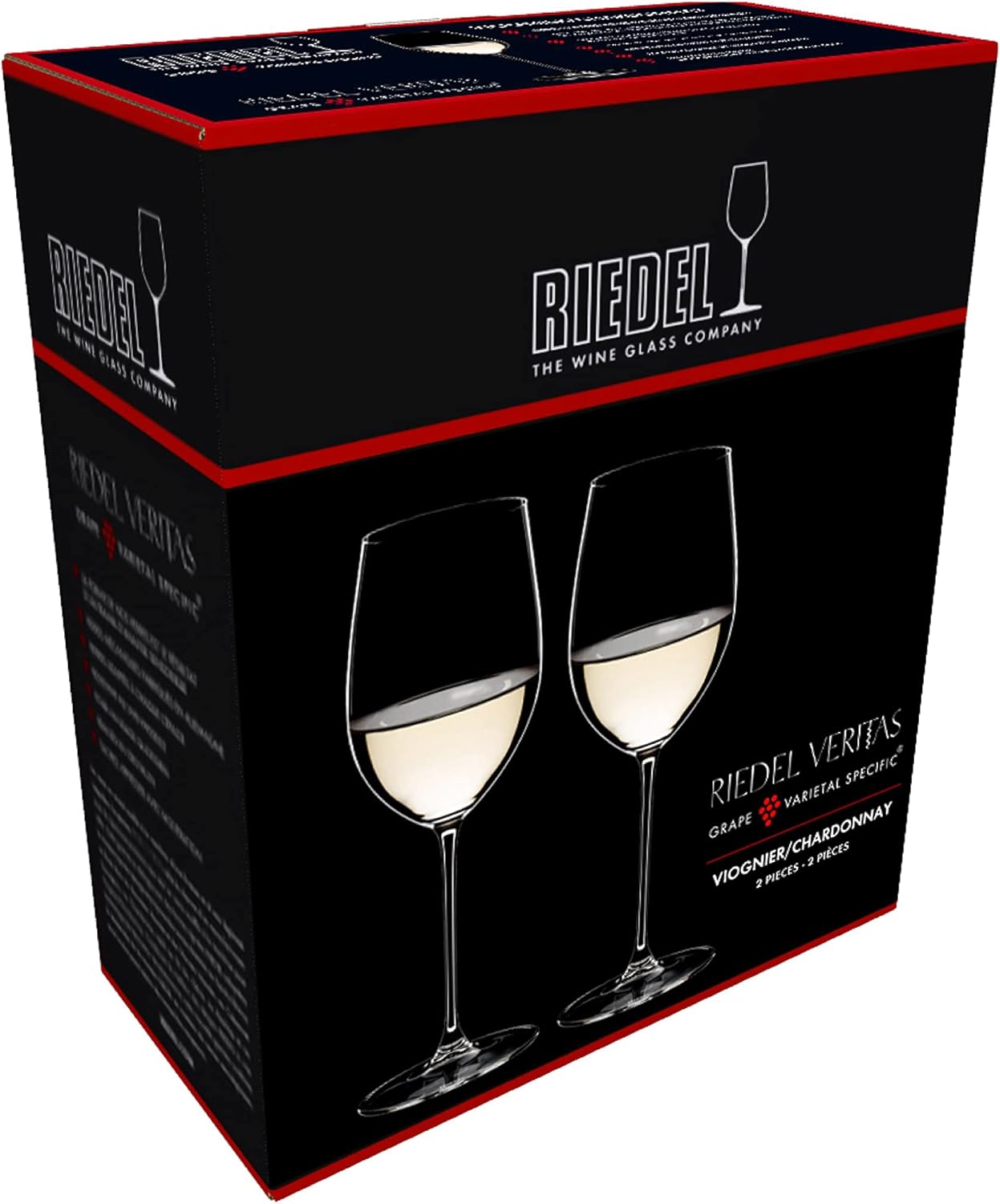 Riedel Veritas ViognierChardonnay – Juego de 2 copas de vino de cristal grabadas personalizadas de 13.05 onzas para Chardonnay, Pinot Grigio,