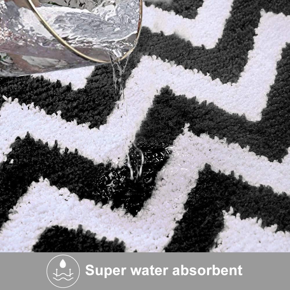 Carvapet – Juego de 2 alfombras de microfibra para cocina, antideslizantes, suaves, alfombra de baño