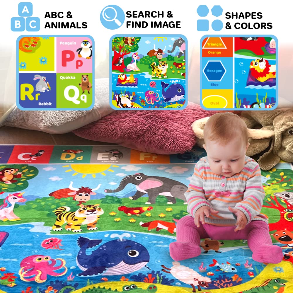 QUOKKA Multipack de alfombrillas de juego para bebés para piso y bloques ABC