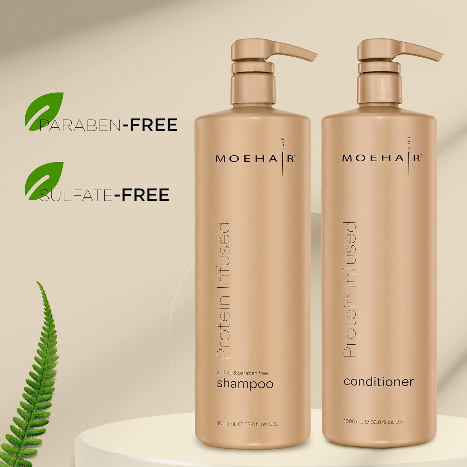 MOEHAIR Champú y acondicionador espesante 2 en 1 con infusión de proteínas para cabello fino  Tratamiento capilar proteico para suavizar, nutrir,