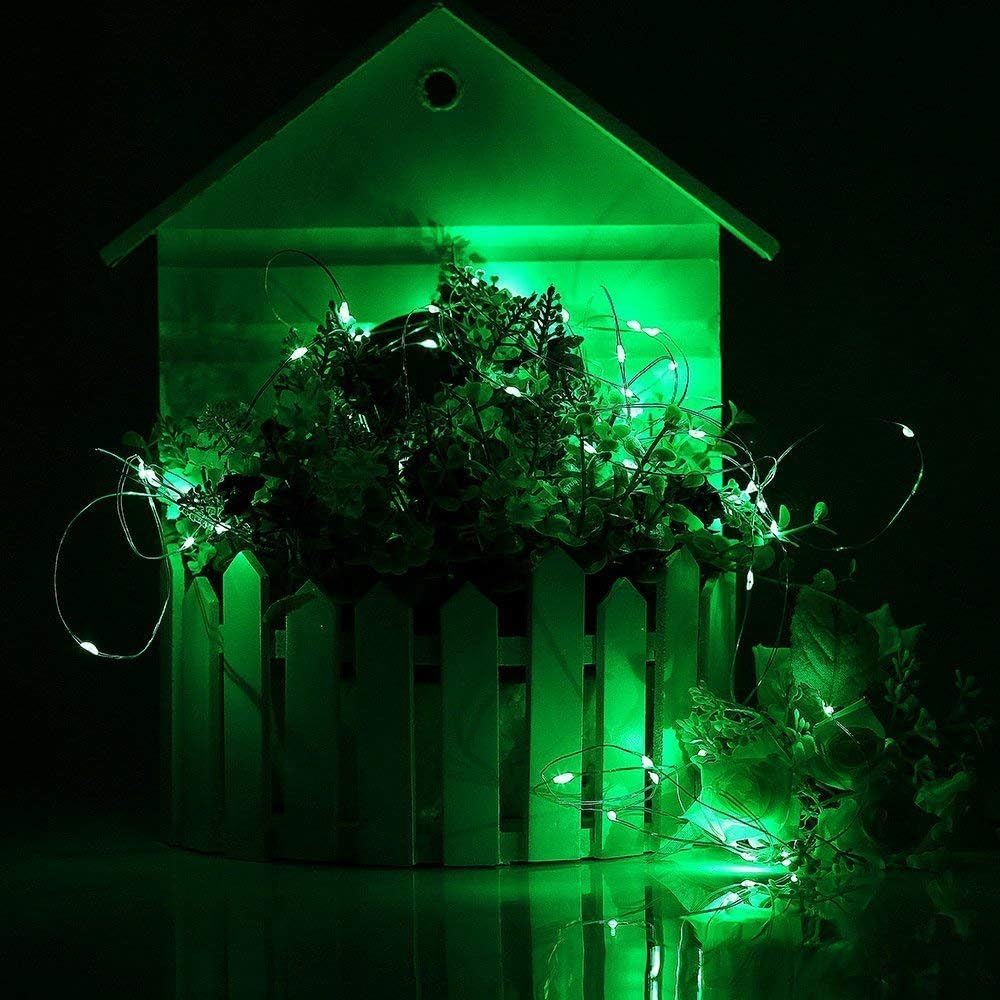 ErChen – Guirnalda de luces LED USB de doble color, 33 pies, 100 luces LED que cambian de color, regulables, 8 modos, alambre de cobre plateado,