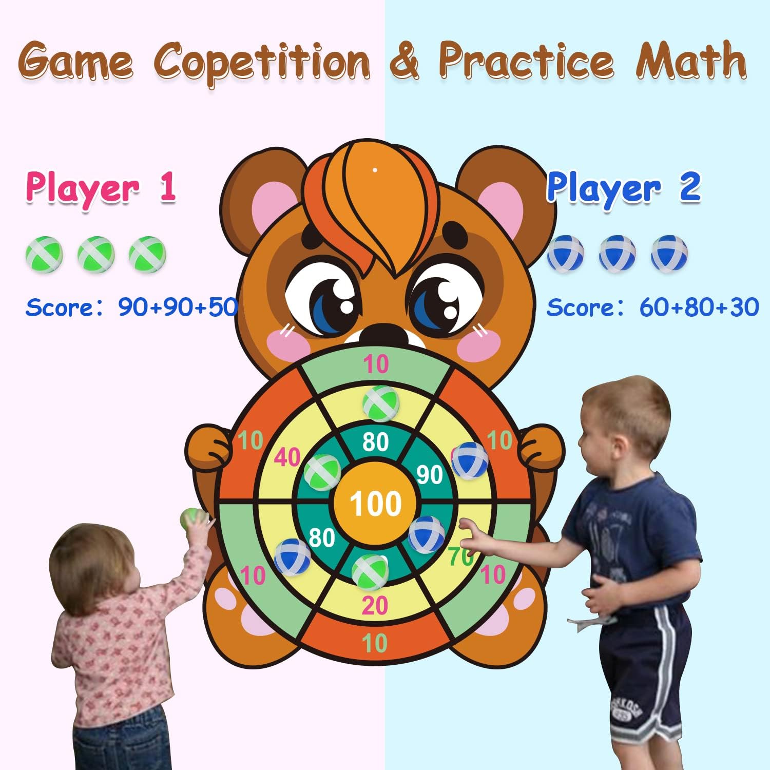 Animal Dart Board for Kids Toys, Dart Board with Sticky Balls Birthday Party Games Indoor Outdoor Sport Games for Children