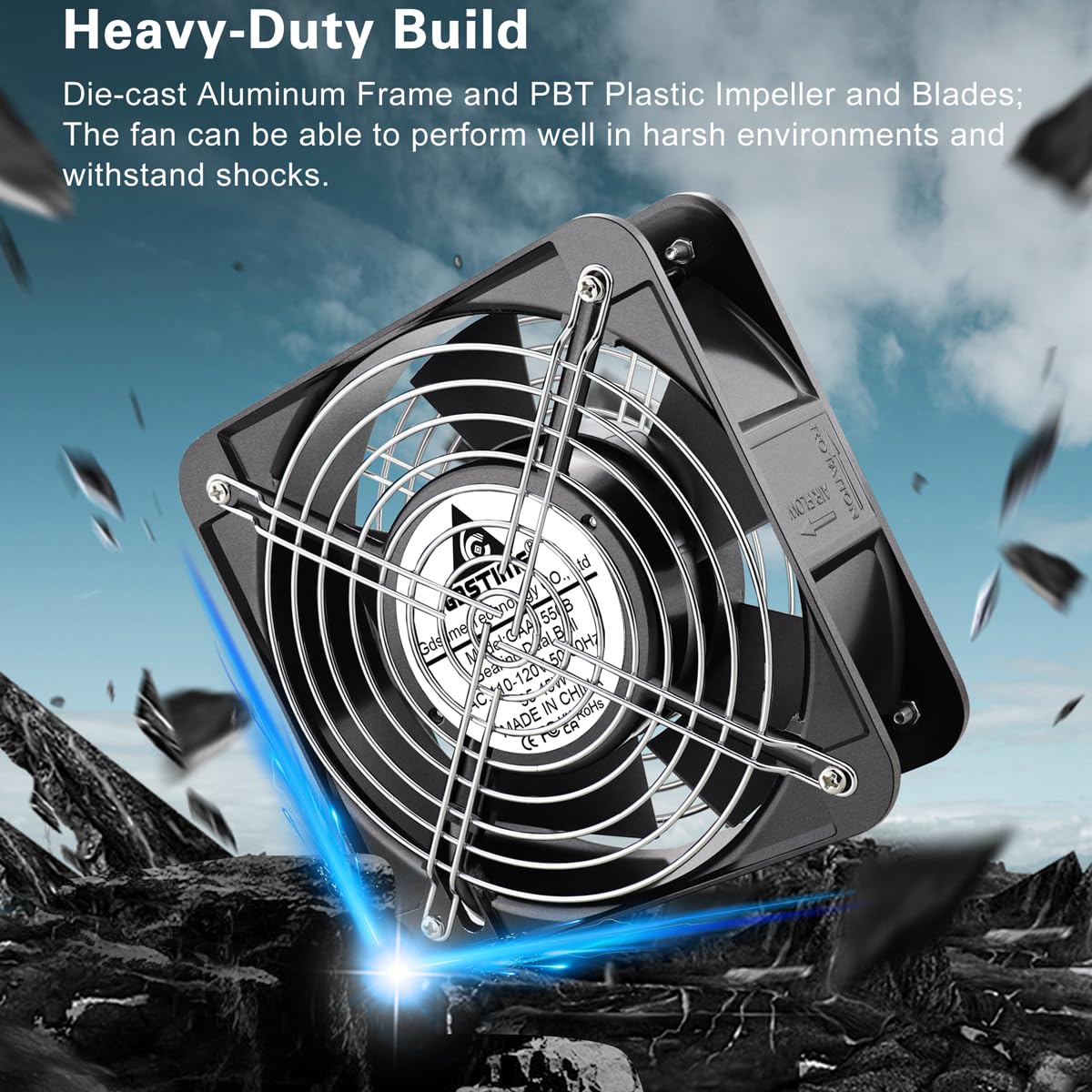 GDSTIME Ventilador AXIAL 15050, 110V 120V AC 5.906 in x 5.906 in x 1.969 in Ventilador, Proyectos de Escape de Ventilación Ventilador de Enfriamiento