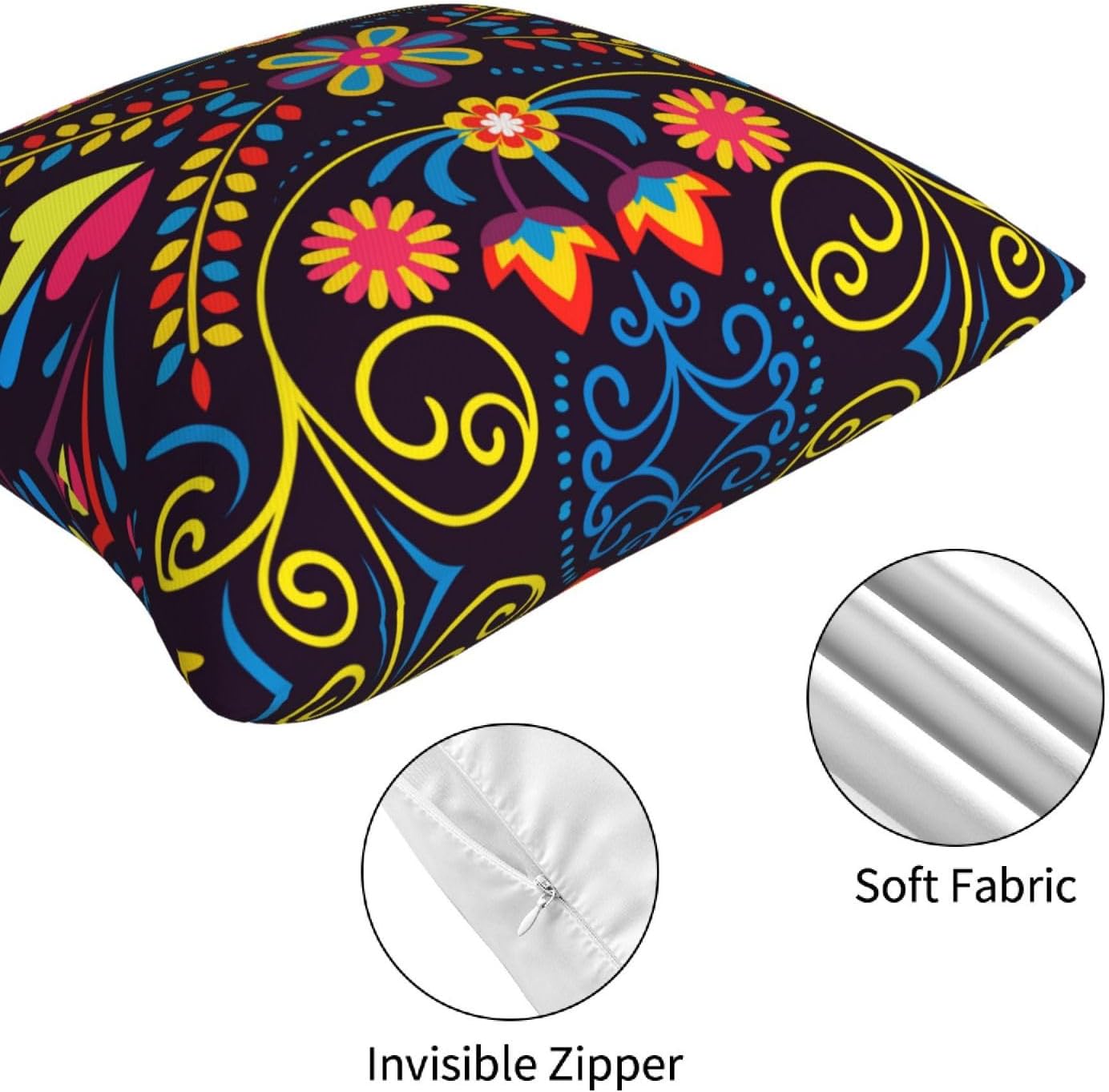 4 fundas de almohada del Día de los Muertos, fundas de almohada de fiesta mexicana, coloridas libélula y dalia, funda de cojín cuadrada Dia de los