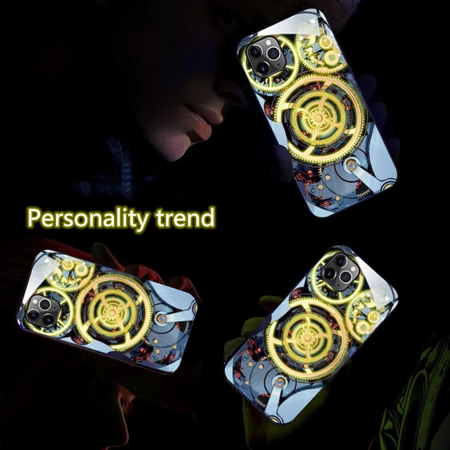 Funda compatible con iPhone 12 Pro Max, cubierta trasera de vidrio templado que brilla intensamente, a prueba de golpes, para mujeres geniales y