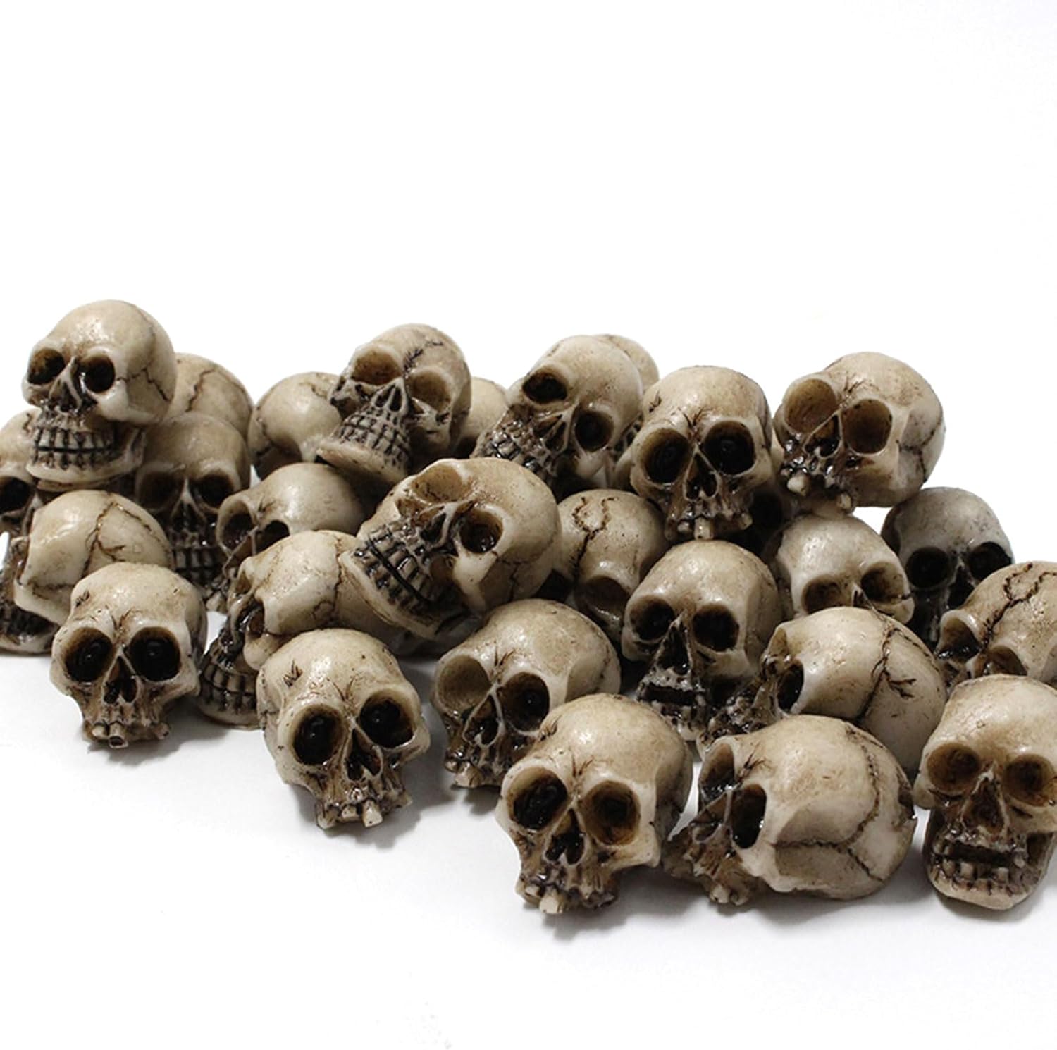 40 piezas de resina, calavera, mini figuritas de calavera para decoración del hogar y paisajismo de jardines hechos a mano de resina adornos de