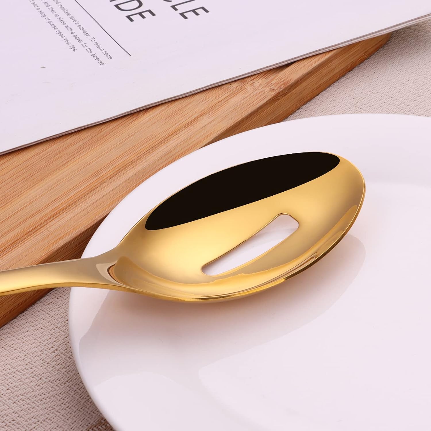10 Inch Stainless Steel Catering Serving Utensils for Party Buffet Dinner Banquet Cooking Kitchen Basics,Including Serving Spoon x 2,Slotted Serving
