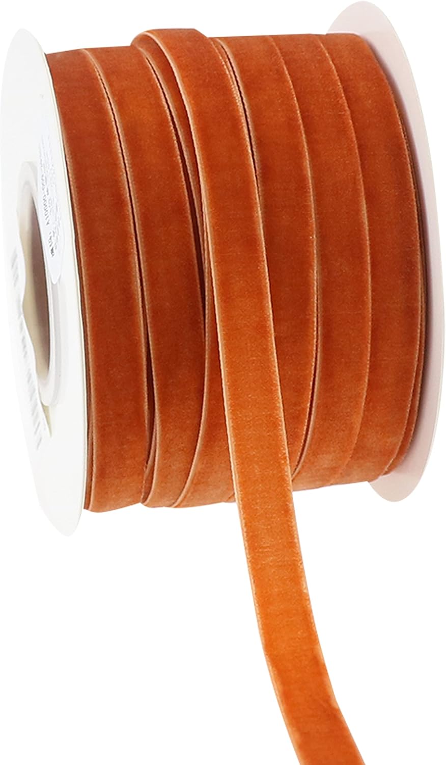 DINDOSAL Cinta de terciopelo de terracota de 38 pulgadas de una sola cara, cinta fina de terciopelo para envolver regalos, cinta naranja quemada,