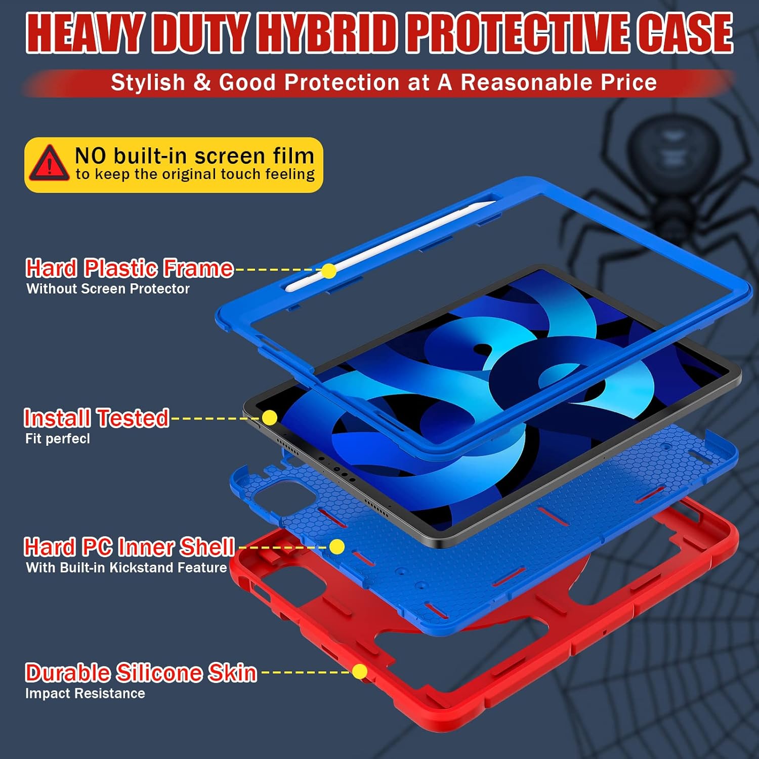 Funda para iPad Air de 54 generación de 10.9 pulgadas (20222020), iPad Pro de 11 pulgadas, resistente a prueba de golpes para niños, iPad Air 45,