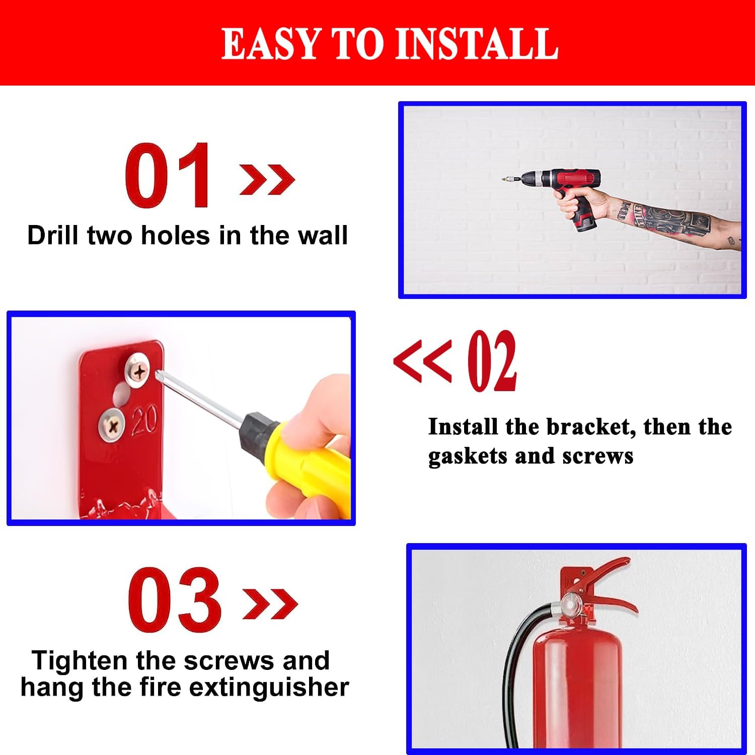 Soporte para extintor de incendios, soporte para extintor de incendios, soportes para extintores químicos de 5BL-13 libras, universal para todos los