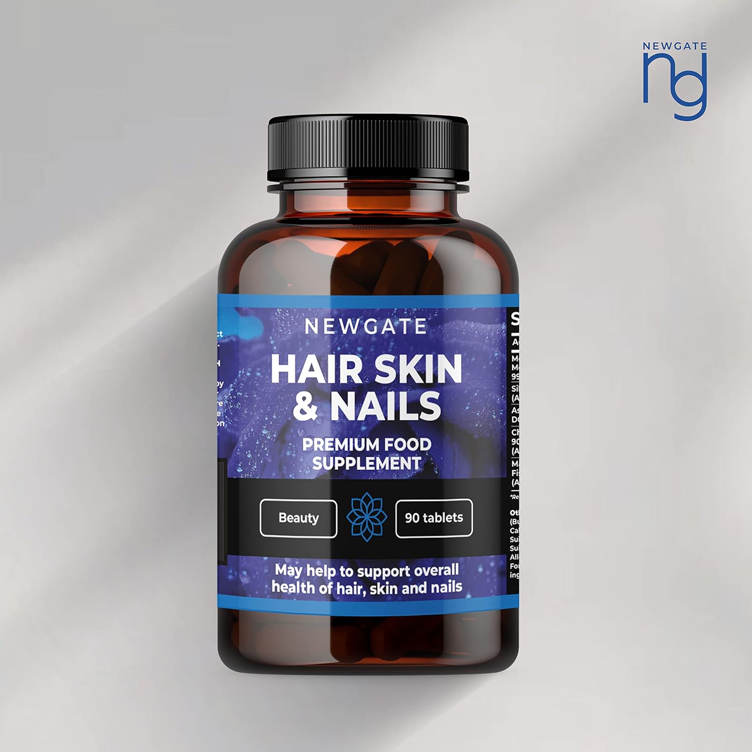 Newgate Labs 90 tabletas de alta resistencia para el crecimiento del cabello, la piel y las uñas, suplemento premium para hombres y mujeres, con
