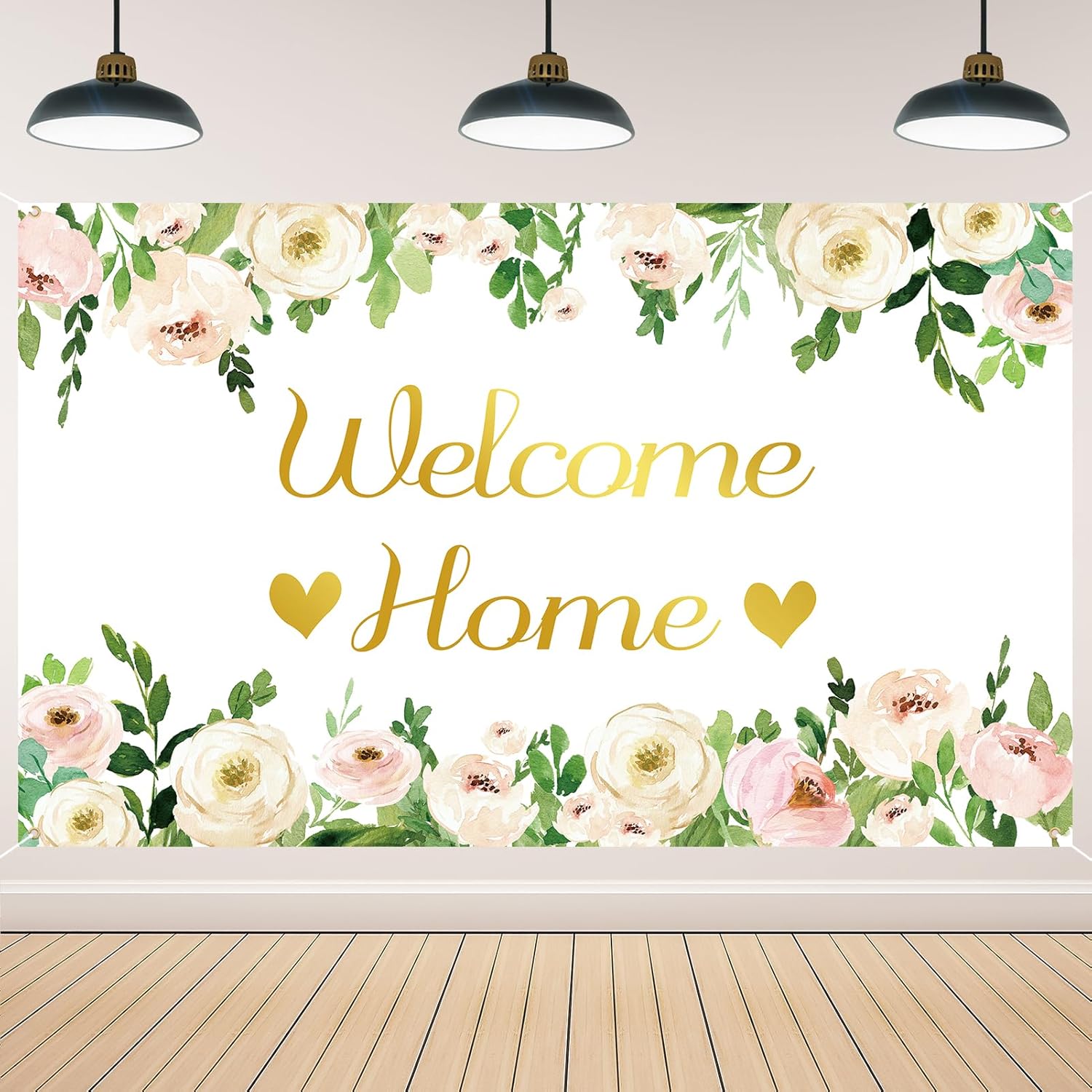 Vlipoeasn Elegante pancarta de bienvenida a casa, decoración de fiesta blanca con texto en inglés “We Missed You So Much”, suministros patrióticos