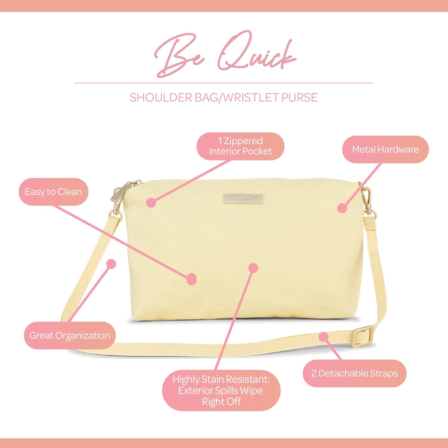 JuJuBe  Be Quick – Bolsa de hombro o bolsa de muñeca organizadora para viajes o bolsa de pañales
