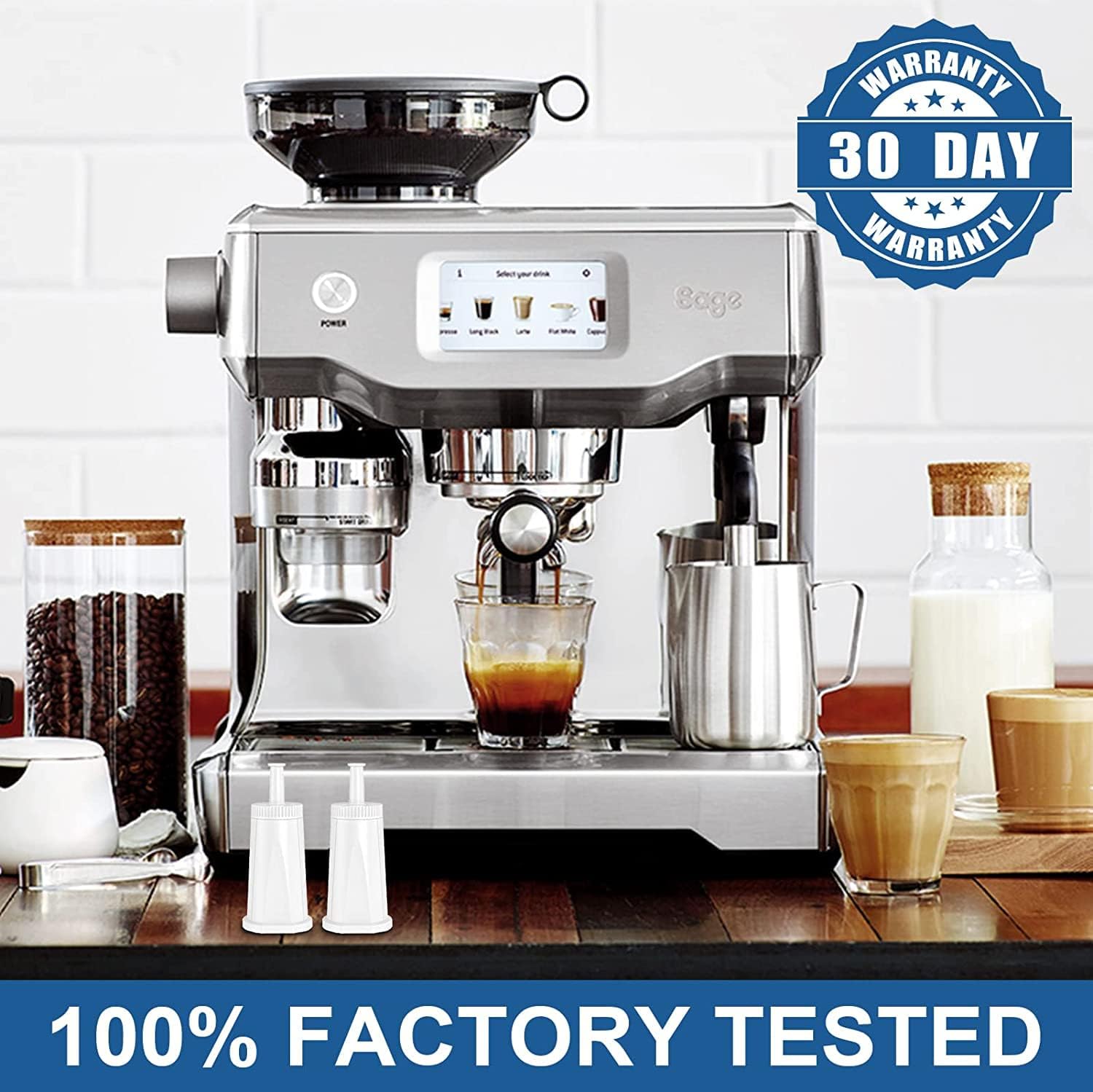 Paquete de 6 filtros de agua Breville Bes880 de repuesto, compatible con Breville Sage Oracle Touch, Barista, Claro Swiss, BES878, Bes920, Bes008