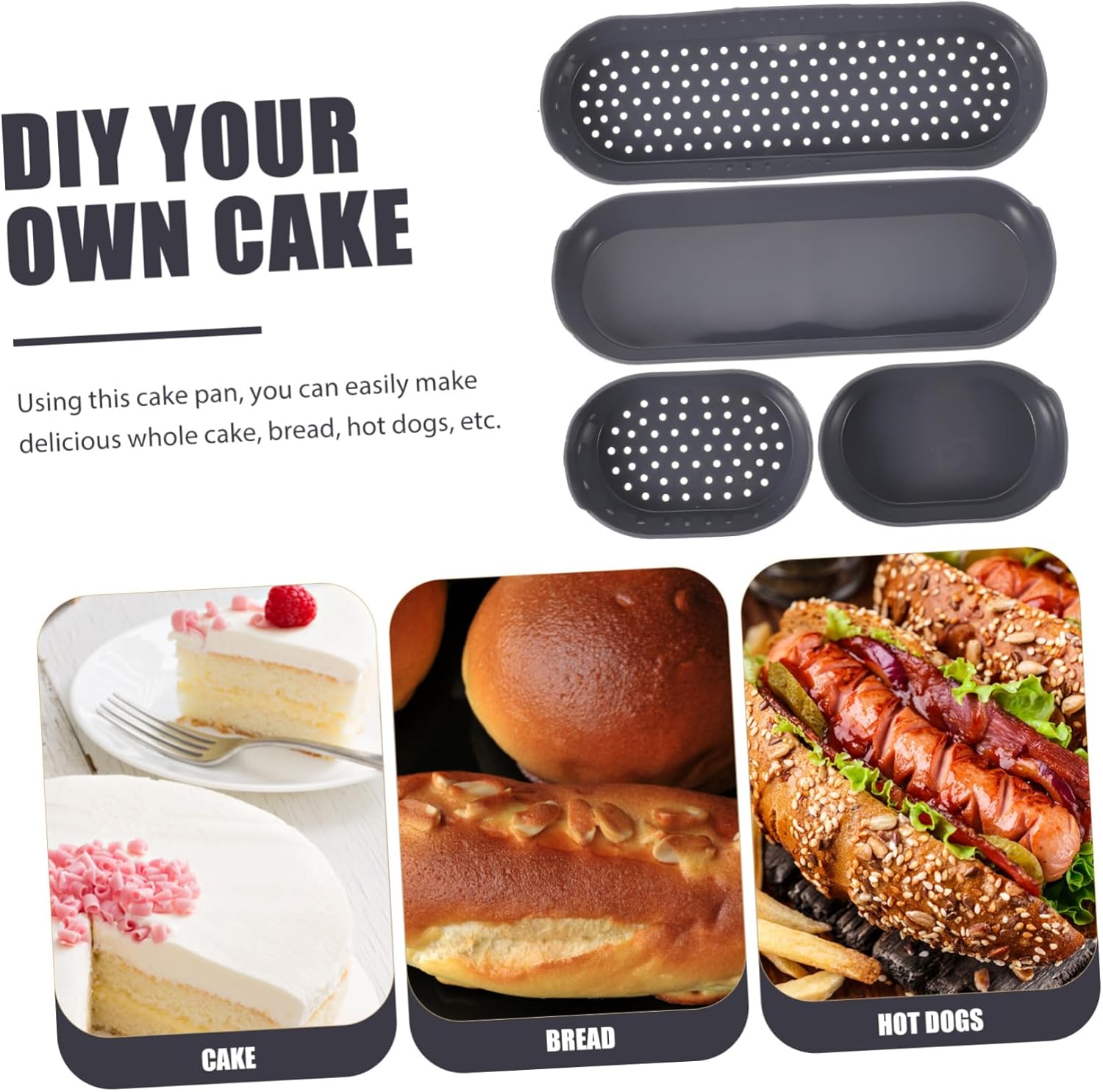 Abaodam Molde de silicona para tartas, molde de pan, molde para tartas, horno, bandeja para hornear, pastel de arcoíris, pan para panecillos, molde