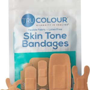 Tru Colour – Vendajes surtidos, vendajes adhesivos de tela flexible, tono de piel beige, bolsa aguamarina, 30 unidades Tru Colour – Vendajes surtidos, vendajes adhesivos de tela flexible, tono de piel beige, bolsa aguamarina, 30 unidades