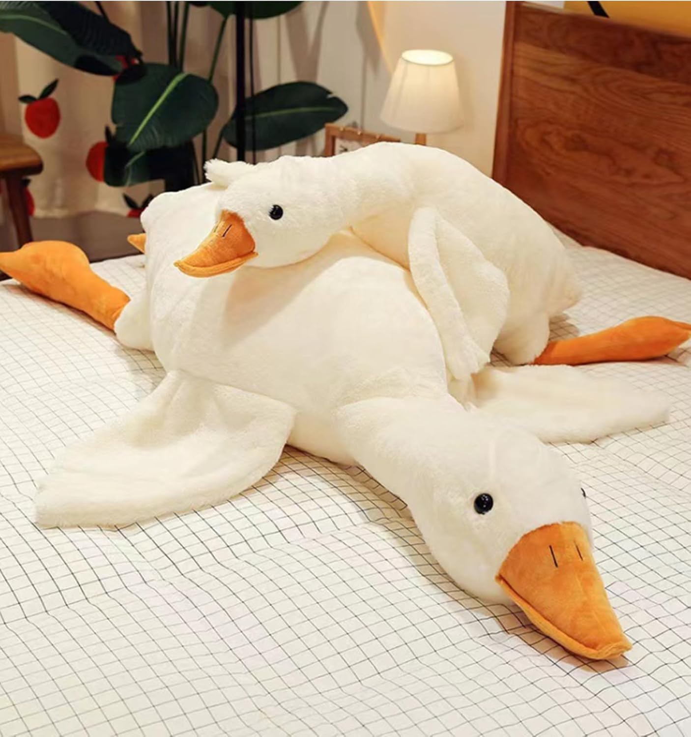 Almohada de peluche de ganso de peluche de pato grande, lindo juguete de peluche de ganso, regalo de Navidad de 35.4 pulgadas