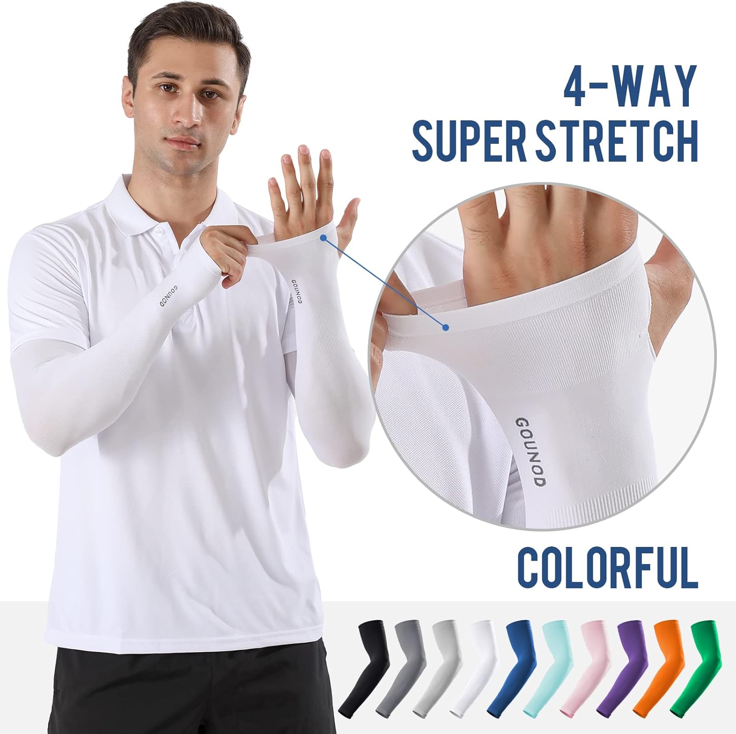 GOUNOD Mangas de enfriamiento con protección solar para los brazos con orificios para el pulgar, jardinería, deportes al aire libre, entrenamiento,