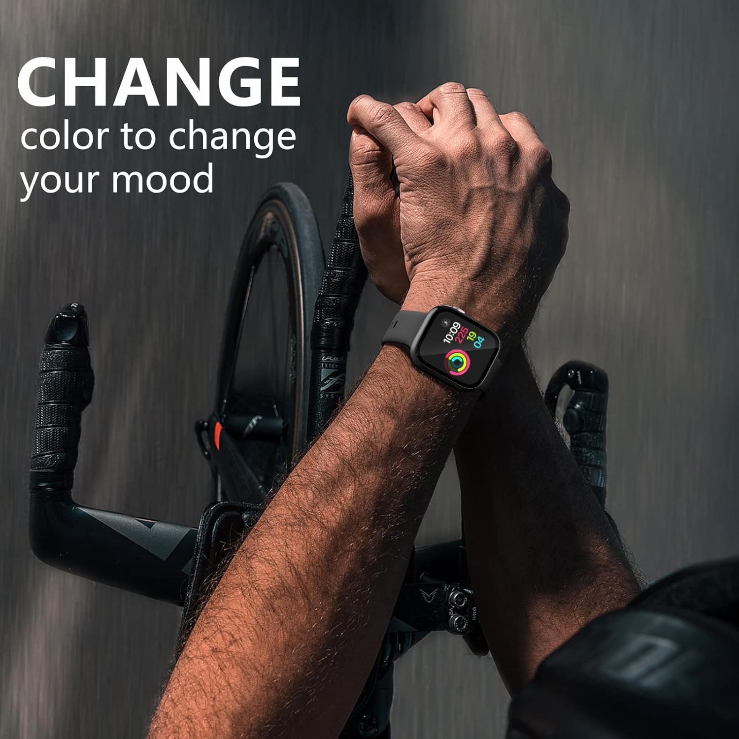 GEAK Protector de pantalla compatible con Apple Watch Case de 1.732 pulgadas Series 4, cobertura completa, cubierta protectora de policarbonato duro