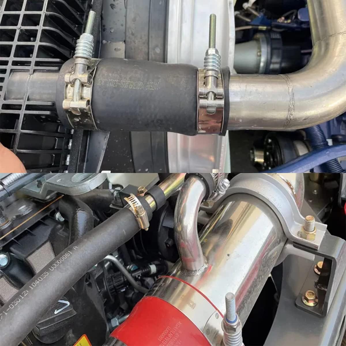 AICEL 2 abrazaderas de manguera con perno en T, abrazaderas de tubo ajustables resistentes de acero inoxidable 304, rango de trabajo de 1.693-4.567