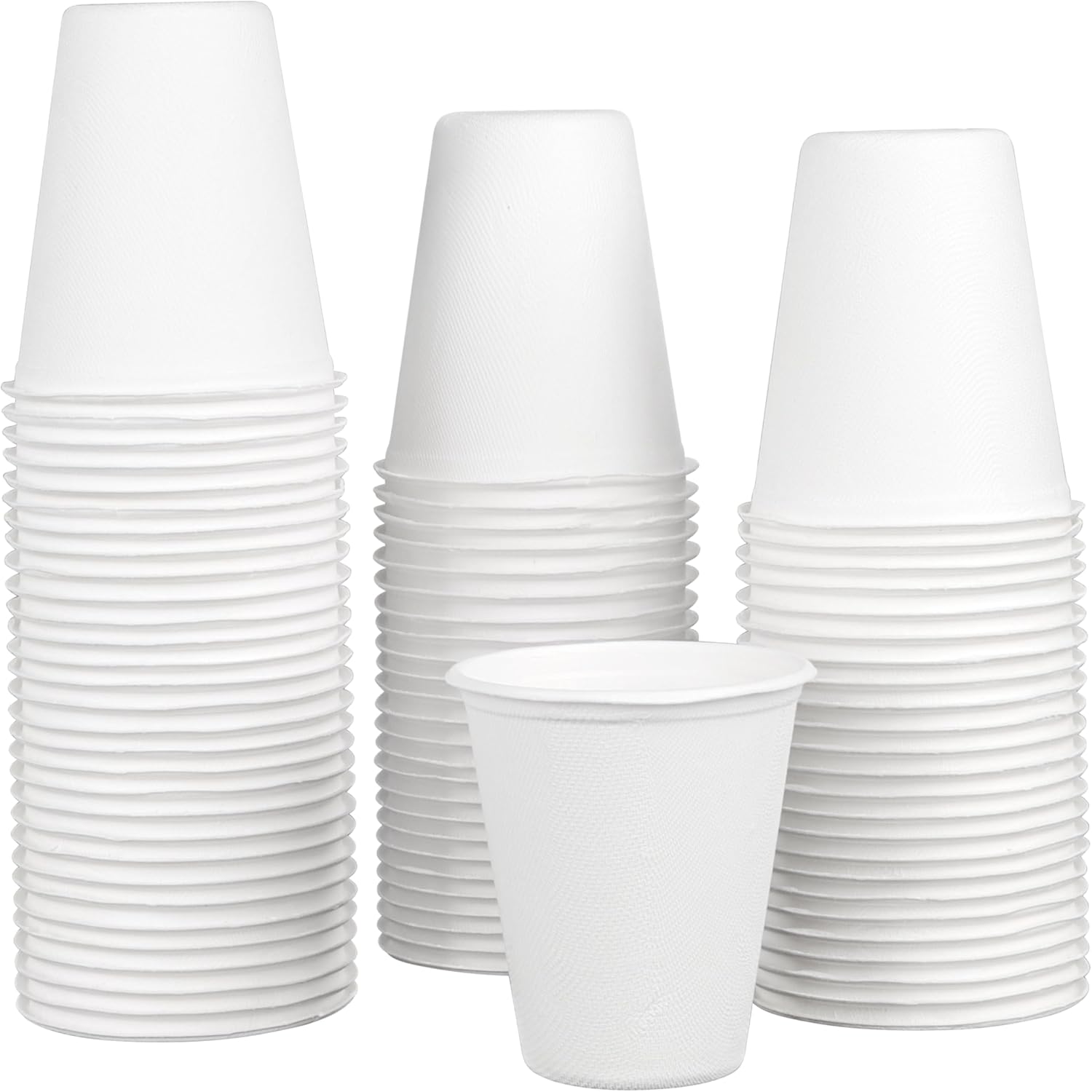 ECORIYO Tazas de café desechables de papel de 8 onzas, paquete de 50 tazas biodegradables y ecológicas, vasos de papel desechables de caña de