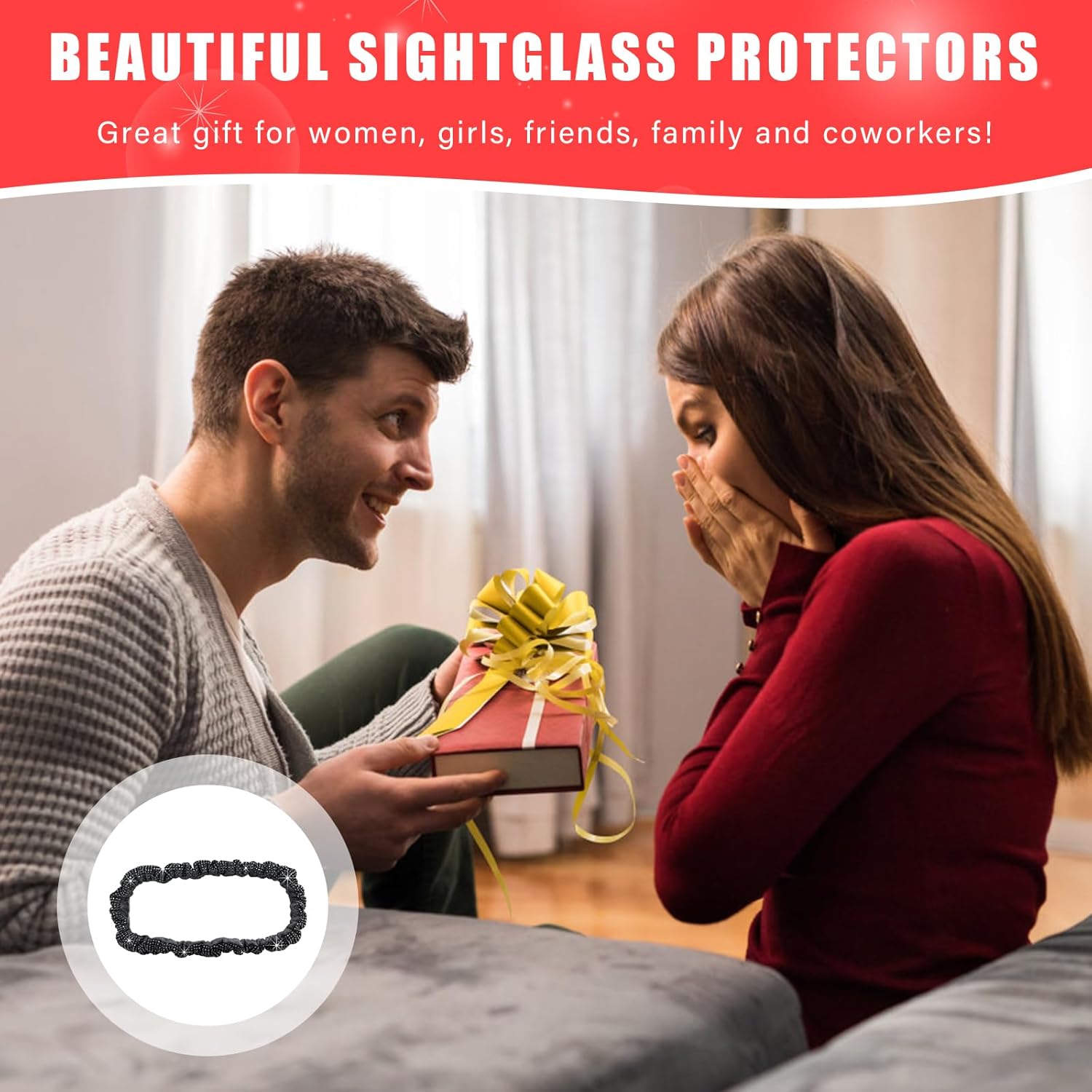 Bling – Funda para espejo retrovisor de automóvil, protectores de espejo retrovisor de cristal de felpa elástica, cubierta de espejo retrovisor con