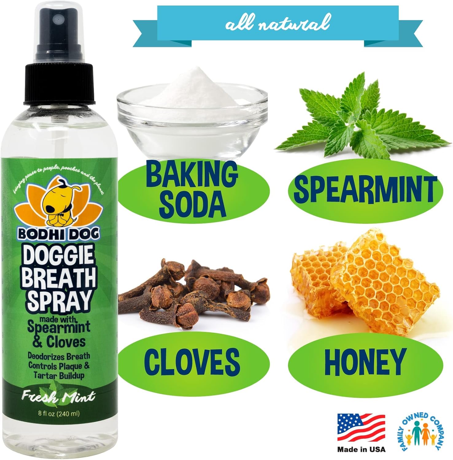 Bodhi Dog Ambientador natural grande para perros, dientes y encías saludables, ideal para limpieza de sarro, removedor de placa y cuidado bucal