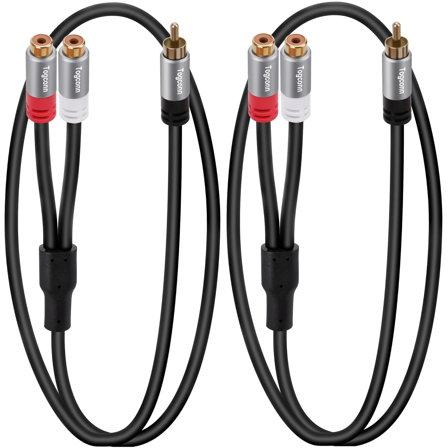 Cable divisor RCA Y-RCA, 1 RCA macho a 2 RCA hembra altavoz de audio adaptador Y, cable divisor de audio RCA corto para audio de automóvil,