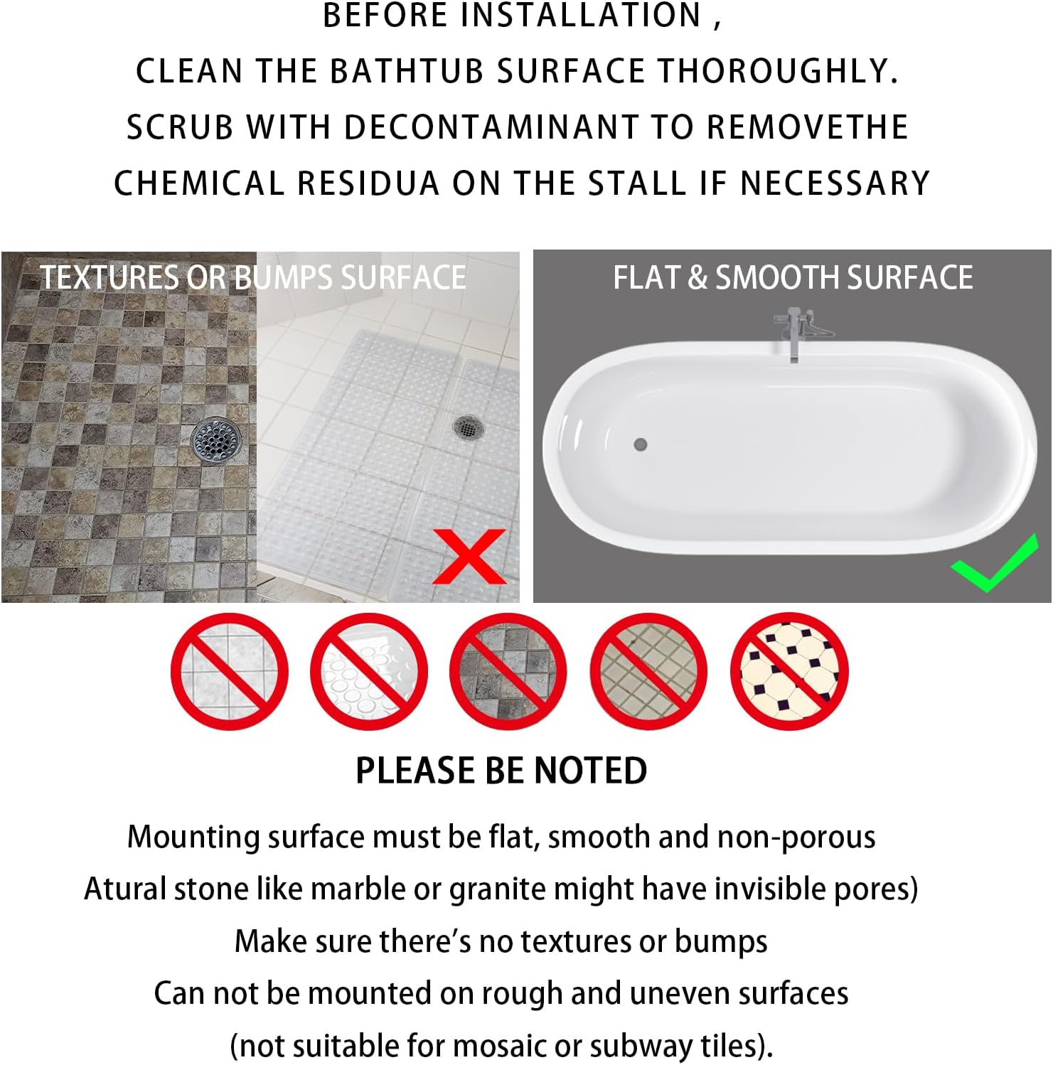 Yimobra – Tapete original para tina y ducha, antideslizante, con orificios de drenaje con ventosas, lavable a máquina, sin bisfenol A, látex, sin