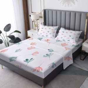 Juego de sábanas de flores tamaño Queen, sábanas botánicas florales, sábanas y fundas de almohada estampadas de 4 piezas, sábana bajera ajustable de Juego de sábanas de flores tamaño Queen, sábanas botánicas florales, sábanas y fundas de almohada estampadas de 4 piezas, sábana bajera ajustable de
