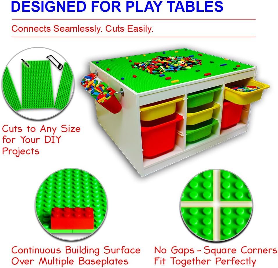 Brickyard Building Blocks Lego – Placa base compatible  Paquete de 8 placas base grandes de 10 x 10 pulgadas para ladrillos de juguete, actividades
