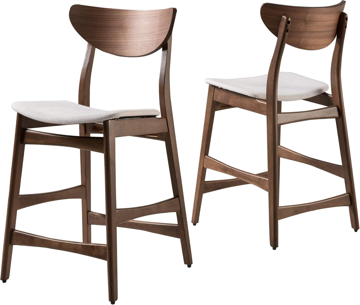 Christopher Knight Home Gavin – Juego de 2 sillas de mostrador, acabado beige claro  nogal