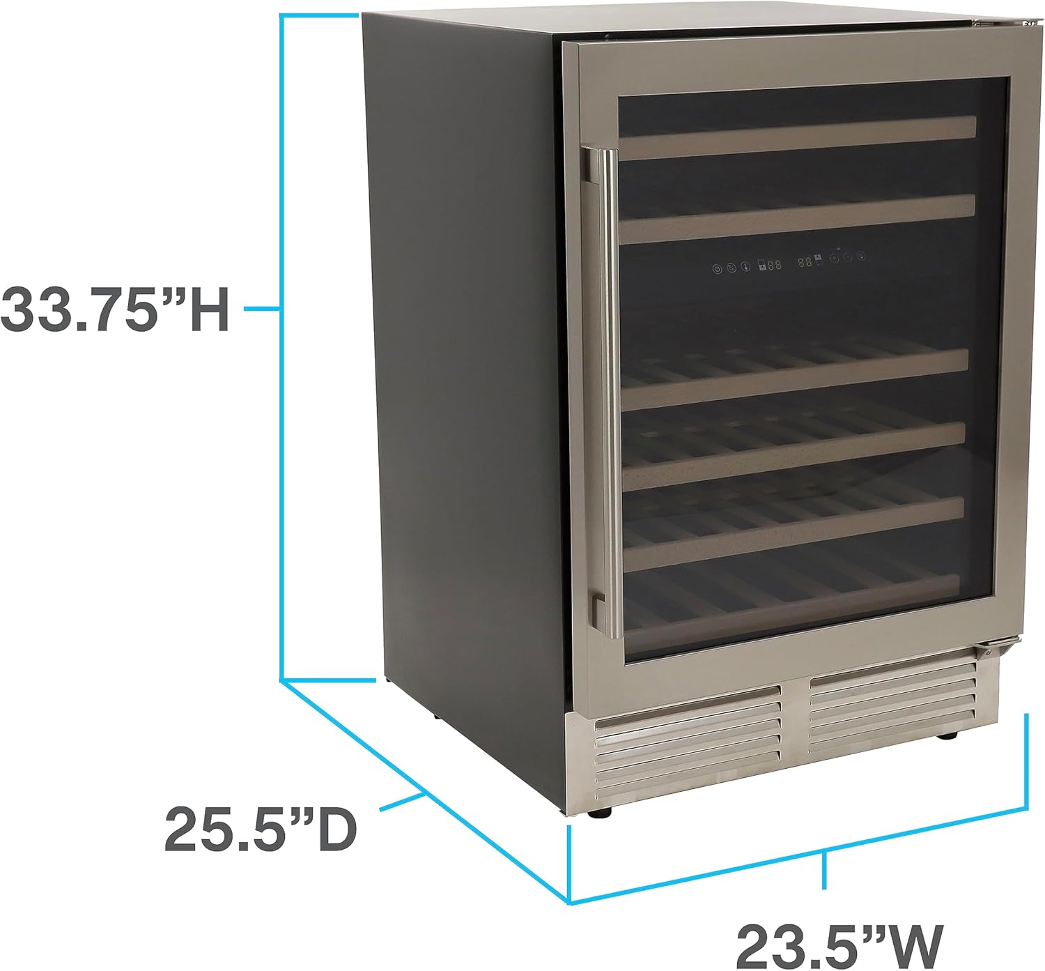 DUURA DE430WCDZSS Wine Cooler Designer Series Dual-Zone, 46 botellas, metálico