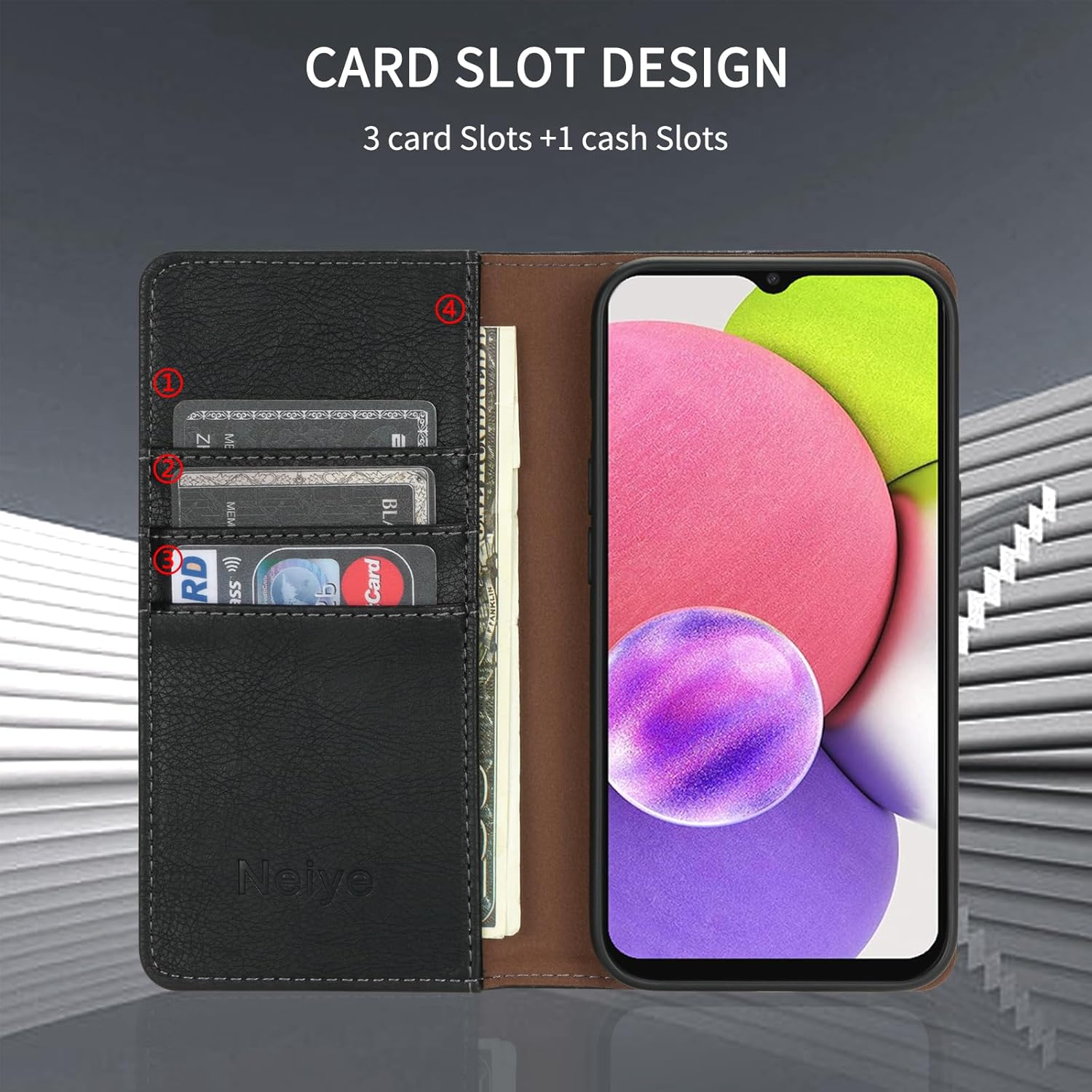 Funda tipo cartera para Samsung Galaxy A03s con bloqueo RFID, soporte de ranura para tarjetas, funda protectora de cuero para Samsung Galaxy A03s