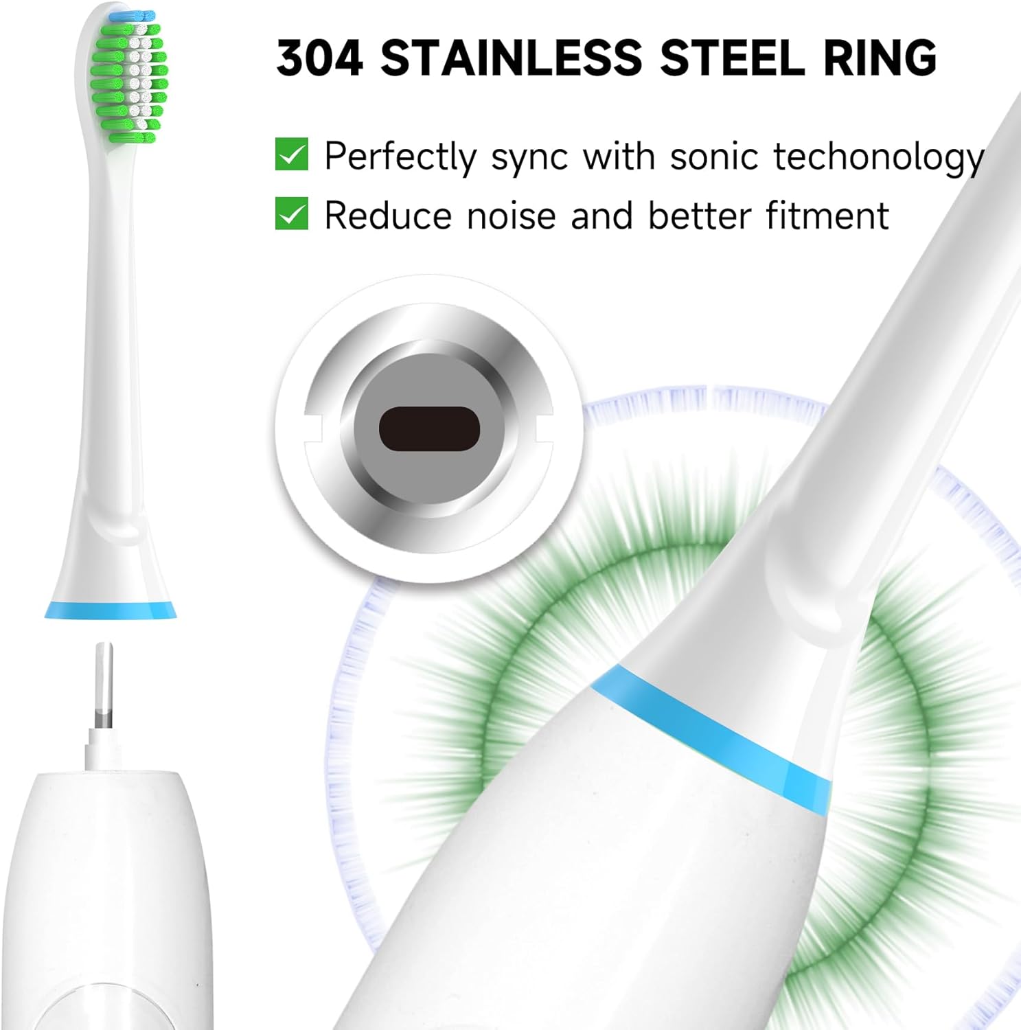 Aoxgao Cabezales de repuesto compatibles con cepillo de dientes eléctrico Phillips Sonicare, paquete de 12 cabezales de repuesto para Philips