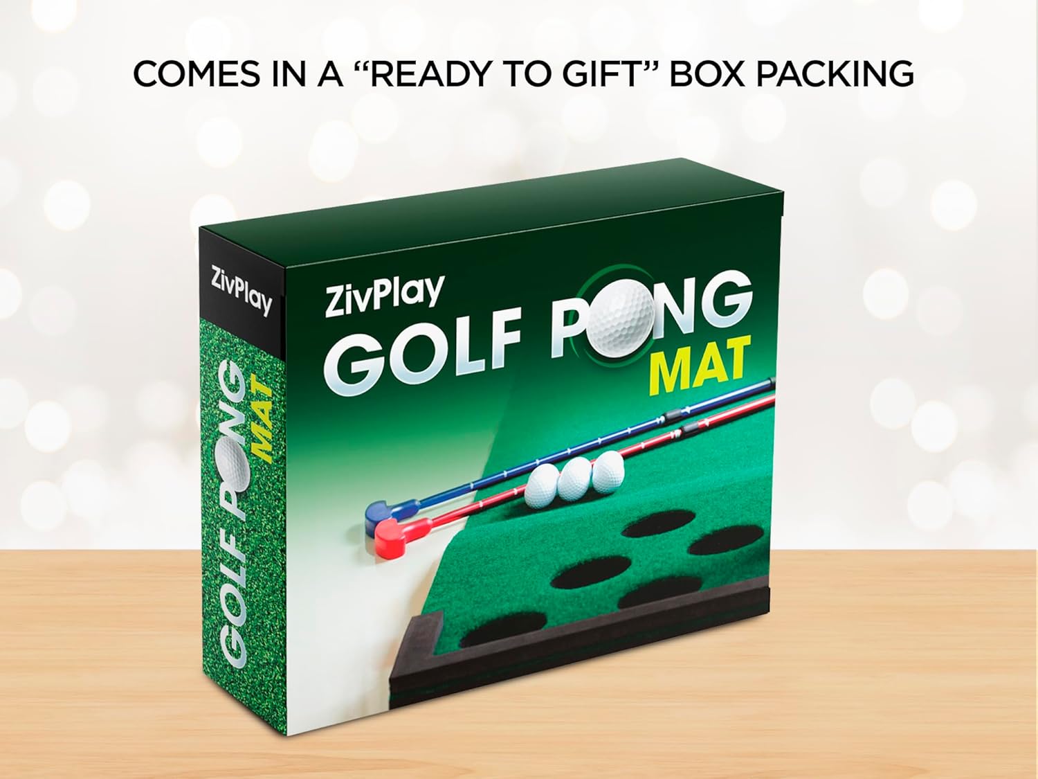 Juego de golf de putting con tapete de golf para pong, 2 putters, 6 pelotas de golf y barreras de pelota para adultos al aire libre, práctica verde,