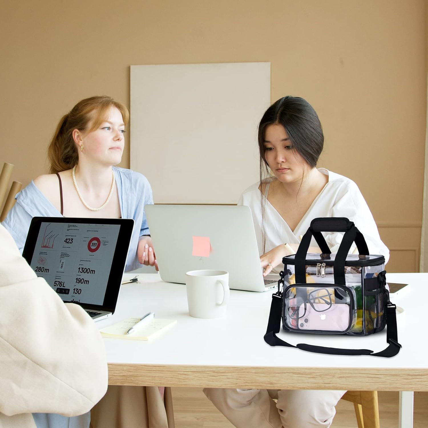 Bolsa de almuerzo transparente con bolsa transparente aprobada para estadios para el trabajo, universidad, viajes