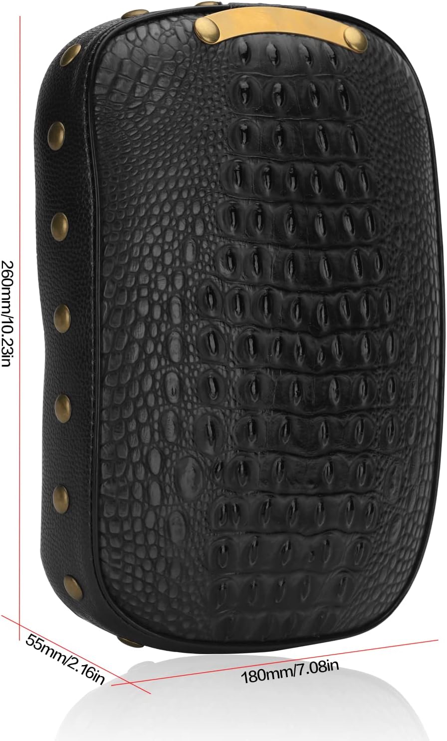 LKV Asiento de pasajero de motocicleta rectangular 6 ventosas para Harley Sportster motocicleta Cruiser Chopper Custom Yamaha V Star Honda Shadow