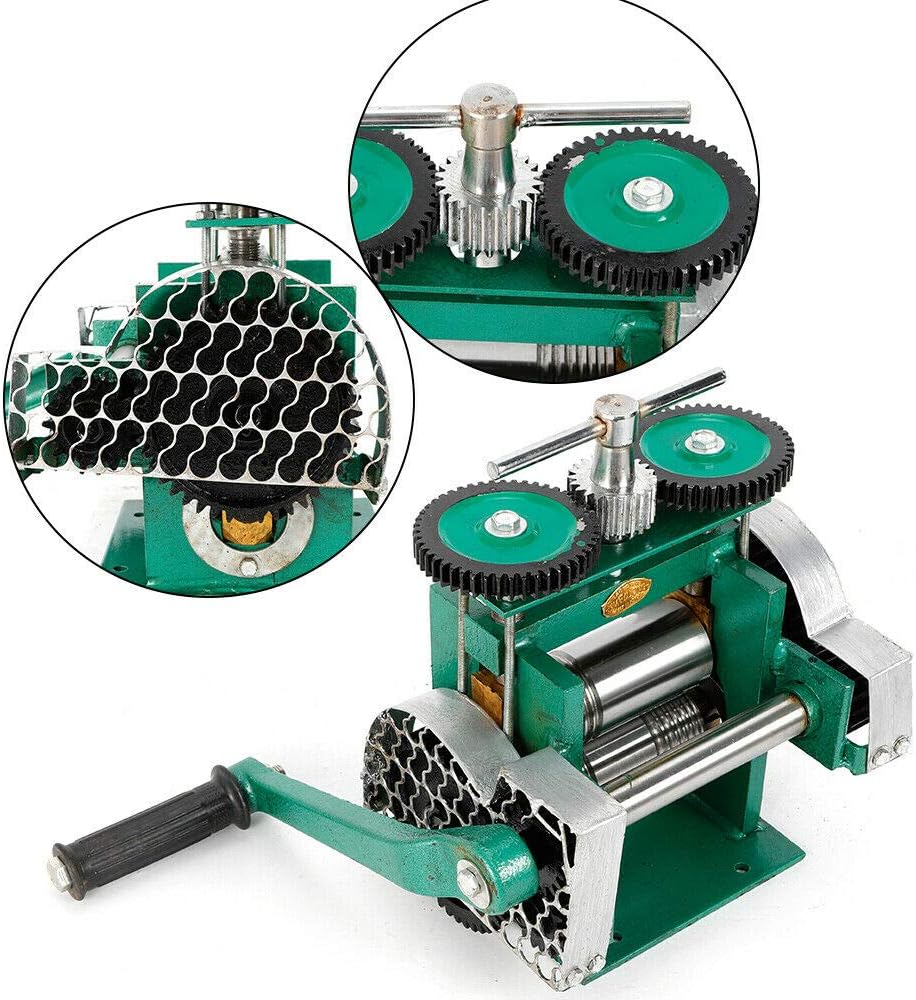 Máquina de laminador de joyería, máquina de laminador de combinación manual de rodillos de 4.7 pulgadas4.724 in, máquina de aplanar, 35503.346 in,