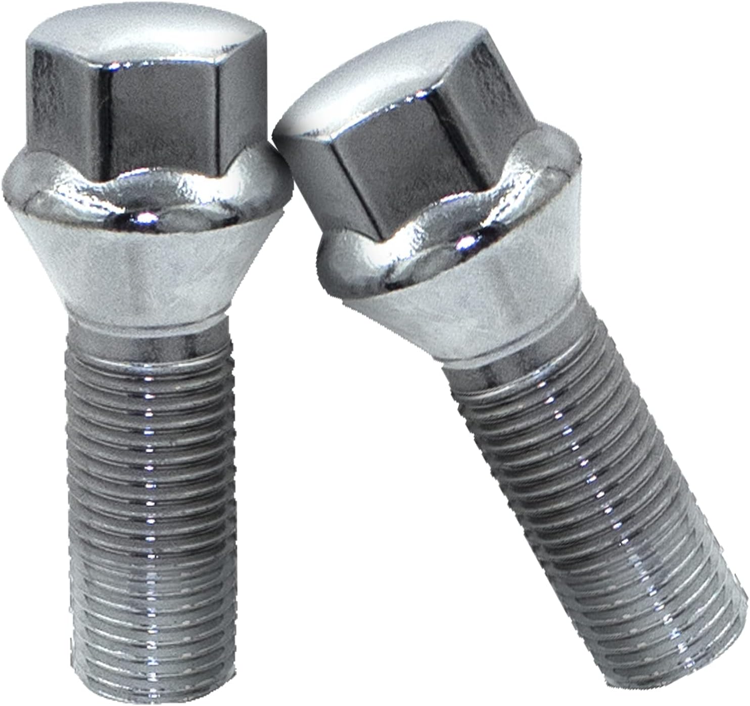 Wheel Accessories Parts Juego de 20 pernos cromados de 12 x 1.5 pulgadas, asiento cónico con hexagonal de 0.669 in, longitud de vástago de 1.181 in,
