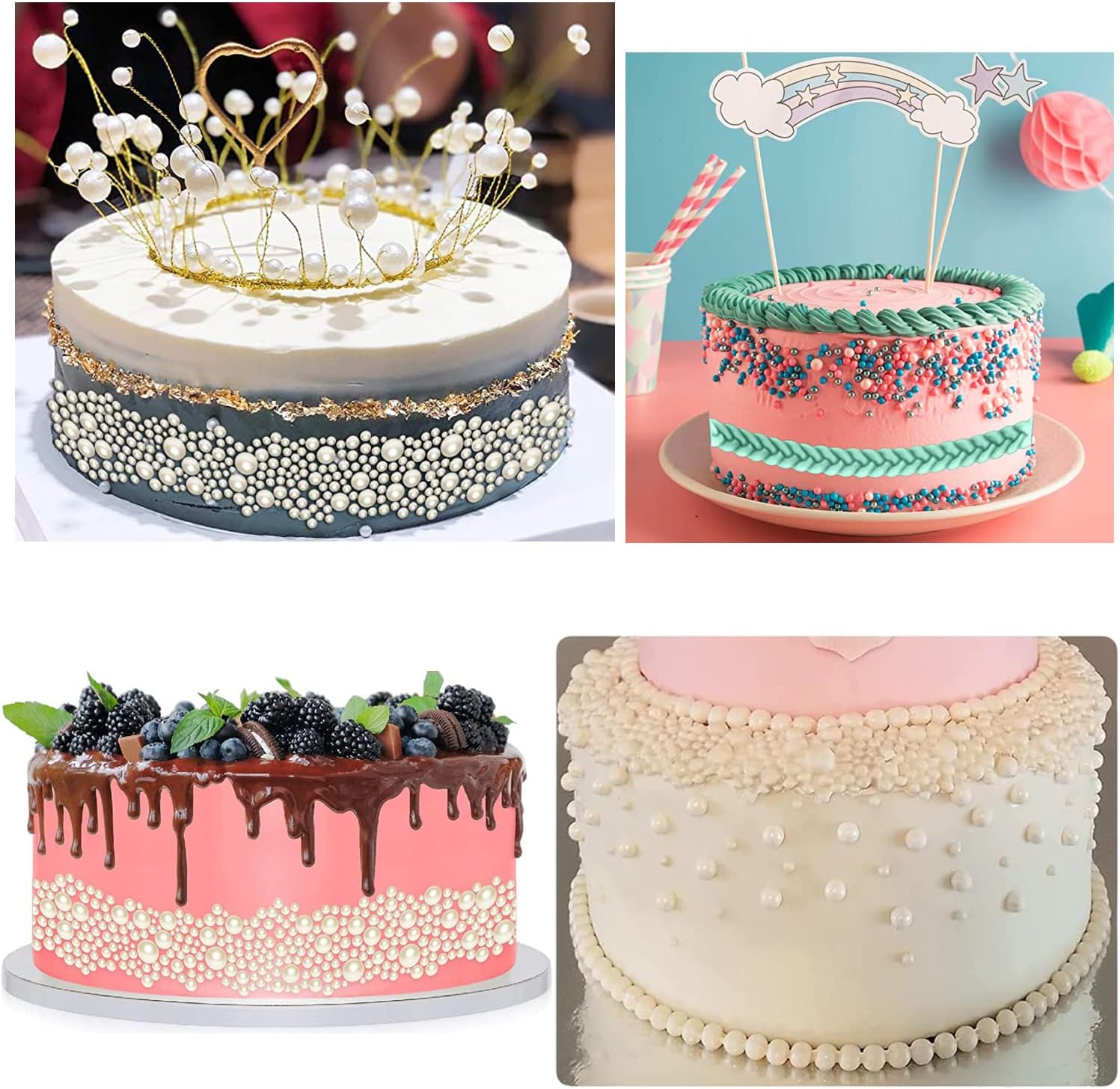 Mujiang Molde de perlas 3D para fondant, bolas de perlas semiesferas, moldes de silicona para chocolate, burbujas de perlas, moldes de caramelo para