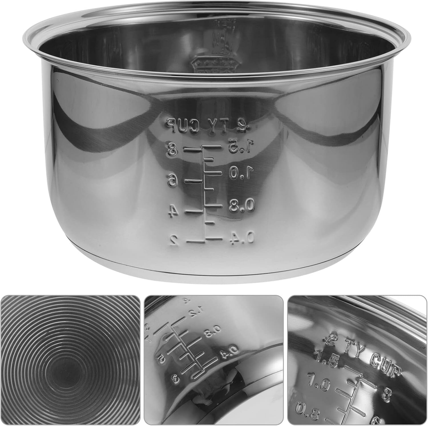 Olla de arrocera interior de repuesto de 4 L, recipiente de olla de cocción interna antiadherente para arrocera, olla de arroz, accesorios para