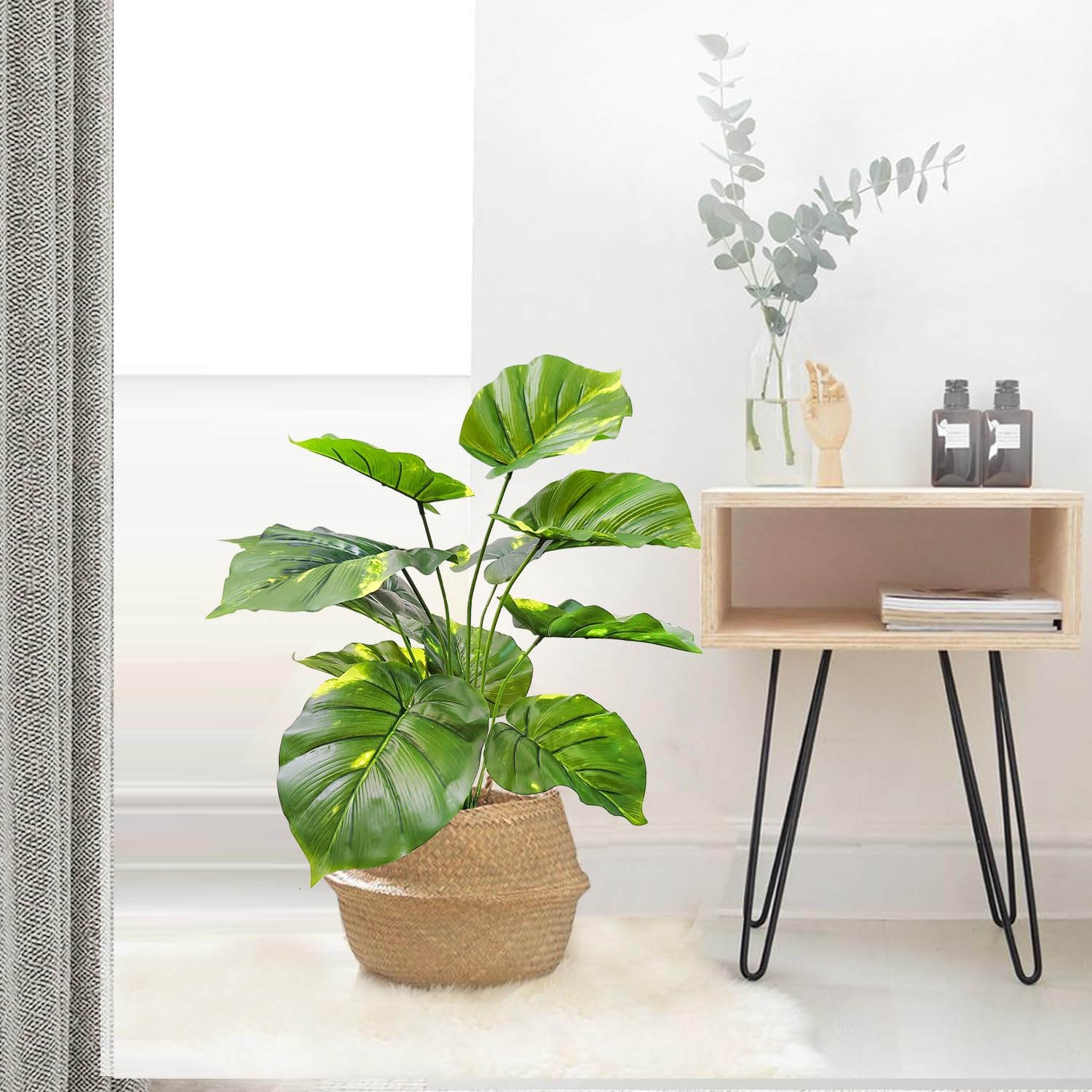 Árbol de Aureum Epipremnum artificial de 23 pulgadas de alto, árbol de imitación Reak Touch para decoración de interiores en el hogar, oficina,