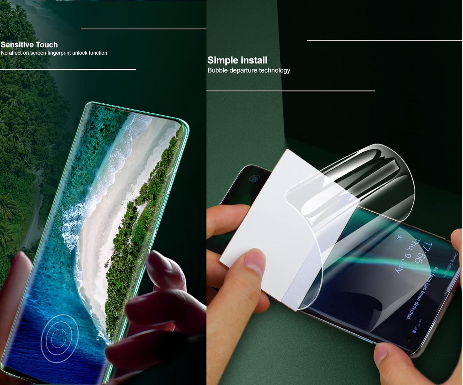 Protector de pantalla frontal flexible para Motorola Moto G 5G 6.7 “Película de hidrogel 3D transparente TPU sensible al tacto Desbloqueo de huellas