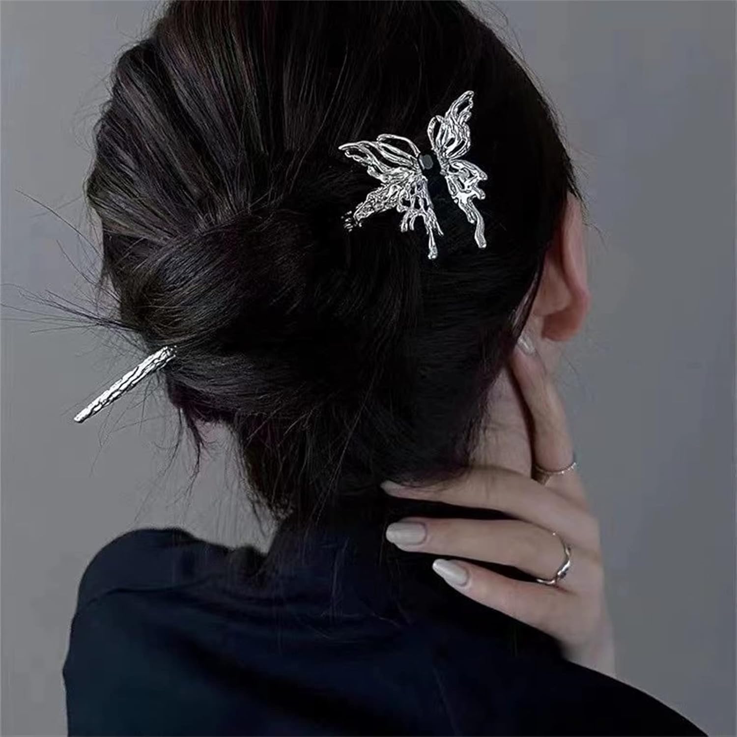 Paquete de 2 horquillas de mariposa para el cabello, palillos para el cabello, accesorios vintage para el cabello, para mujer, 027-2 unidades