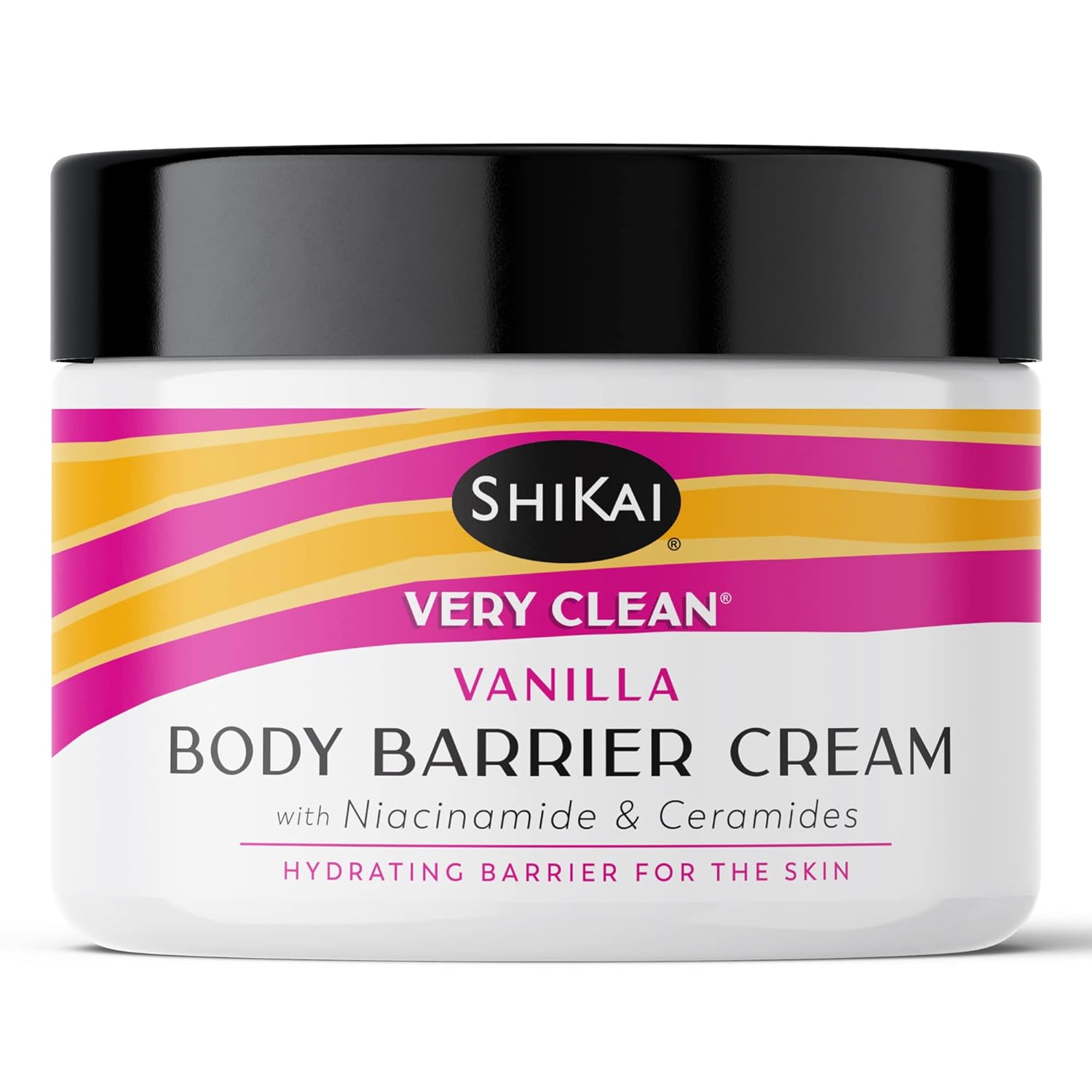 ShiKai Crema hidratante de barrera corporal muy limpia (vainilla, 4.5 onzas)  Barrera hidratante para la piel  Con niacinamida, ceramidas, manteca
