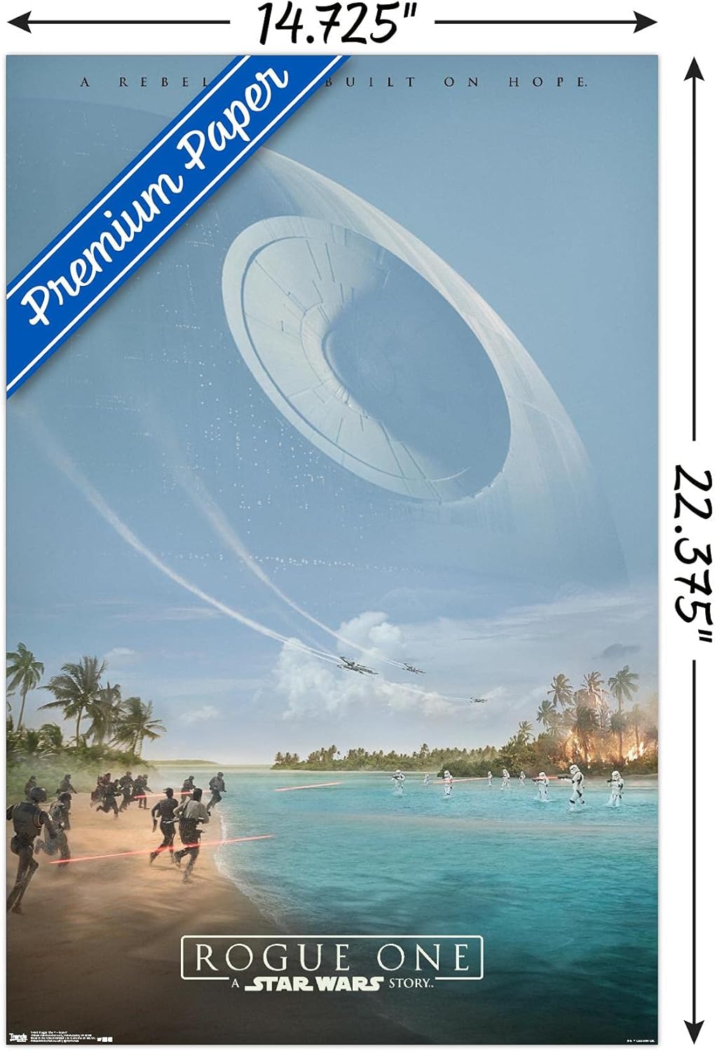 Trends International Star Wars Rogue One – Póster de pared Teaser, 14.725 x 22.375 pulgadas, versión premium sin marco