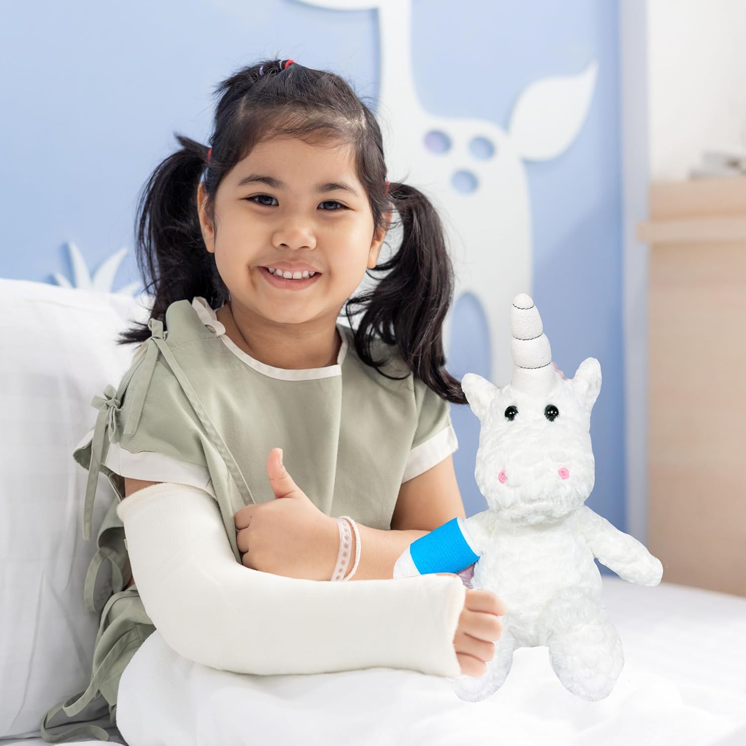Broken Leg Gift for Kids – Gift Wrapped Ready to go – Broken Bone Unicorn Plush – Gift For Broken Arm – Pick the Cast Color and Location – Stuffed
