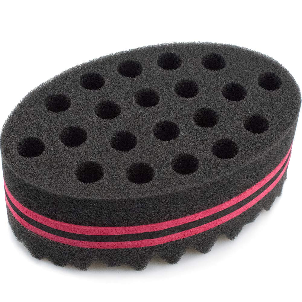 Cepillo de esponja para el cabello, agujeros grandes, rastas mágicas de peluquería con bloqueo de ondas afro para hombres y mujeres, herramienta de