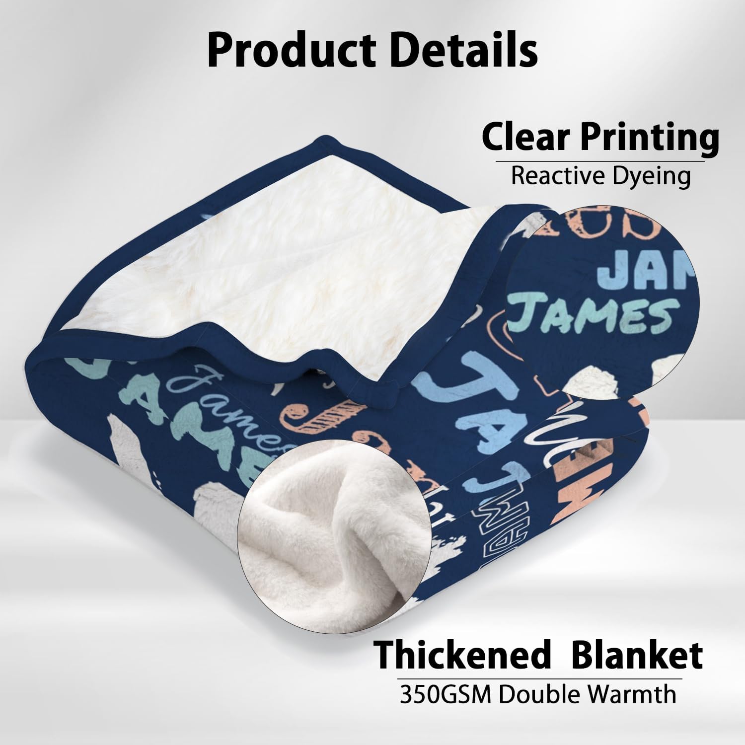 HOSEE Manta de bebé personalizada, mantas de bebé personalizadas para niñas y niños, manta personalizada para bebé con nombre, mantas personalizadas